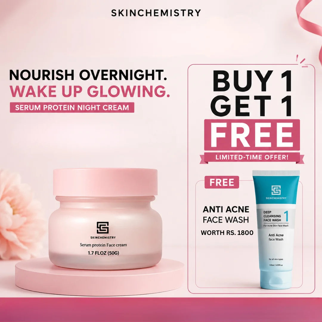 Collagen Peptide Night Repair Cream + Free Acne Face Wash
